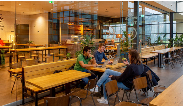 Cafes and plenty of study areas on campus