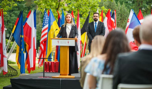 Die Rektorin des College of Europe, Federica Mogherini, auf der feierlichen Abschlusszeremonie in Natolin im Juni 2023