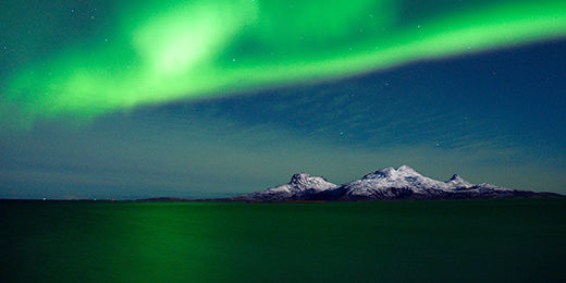Northern lights (aurora boralis). Photo: Kent Even Grundstad.