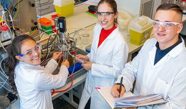 Fermentation einer E. coli-Zellkultur im 2L-Bioreaktor