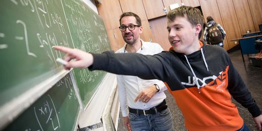 Mathe Münster Interaktion zwischen Professor und Schüler