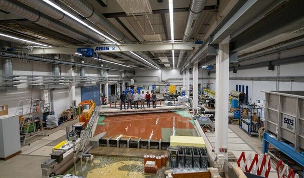 Blick in die Versuchsanstalt und Prüfstelle für Umwelttechnik und Wasserbau